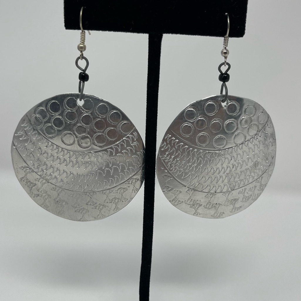 Boho Handmade Dangle Earring In Silver.